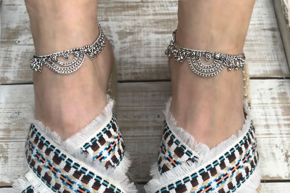 Woman Wearing an Anklet